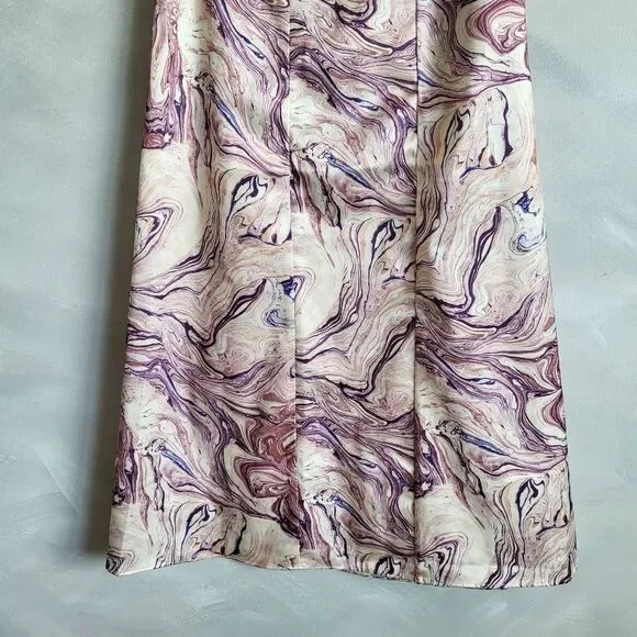 NWT SCOTCH & SODA Satin Feel Knotted Marble Midi Skirt Size XS - Picture 5 of 15